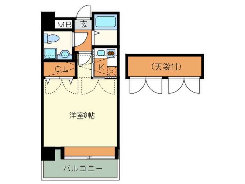 間取図 ｴｽﾃｰﾄﾓｱ平尾ﾊﾟｰｼﾞｭ