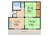 コ－ポラス佐々木 2DKの間取り