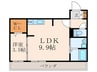 ロイヤルシティ黒崎 1LDKの間取り