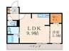 ロイヤルシティ黒崎 1LDKの間取り