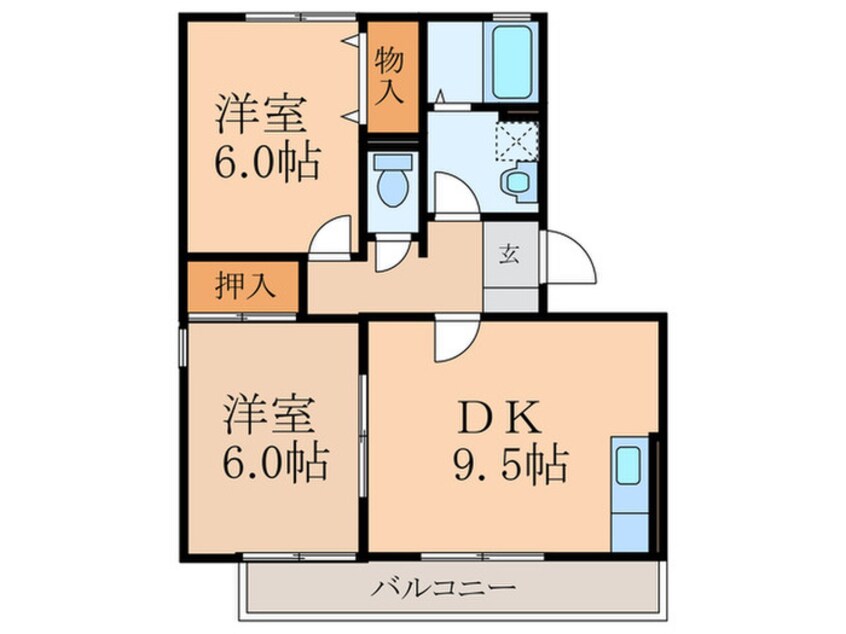 間取図 メルベーユ前田Ⅱ