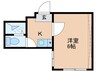 ルシアス西新 1Kの間取り