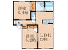 エクセラン殿川Ａ棟 2LDKの間取り