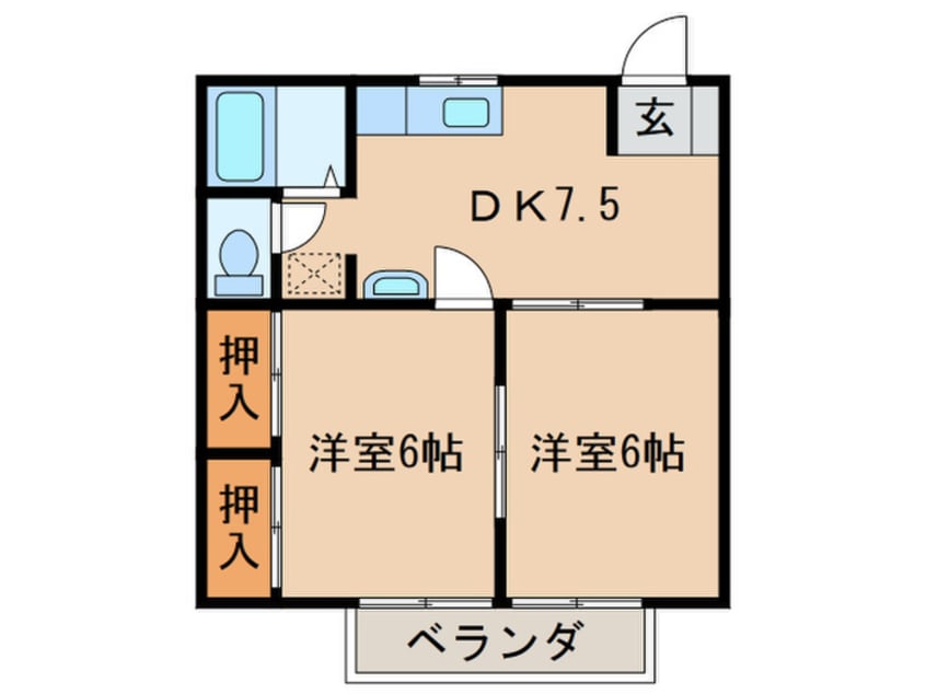 間取図 サンハイツ梶山Ｂ