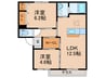 デュ－ク沼口Ａ 2LDKの間取り