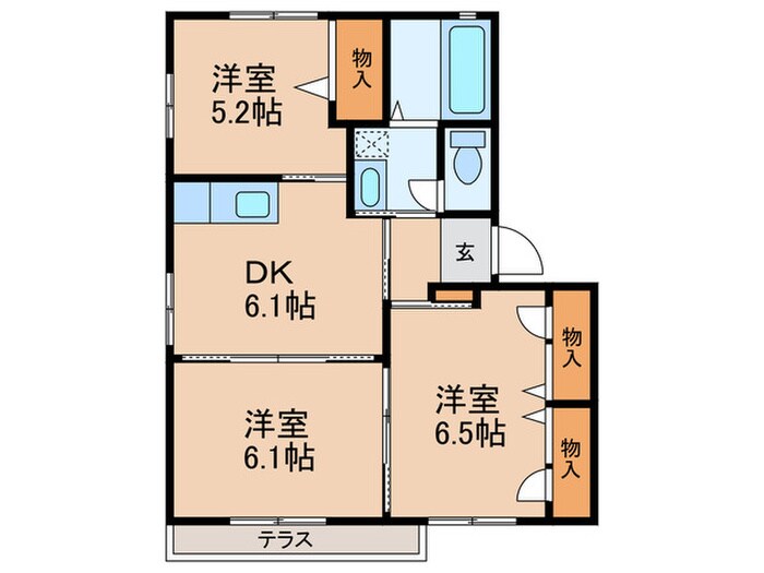 間取り図 デュ－ク沼口Ｄ