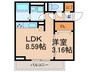 プレミエール御井 1LDKの間取り