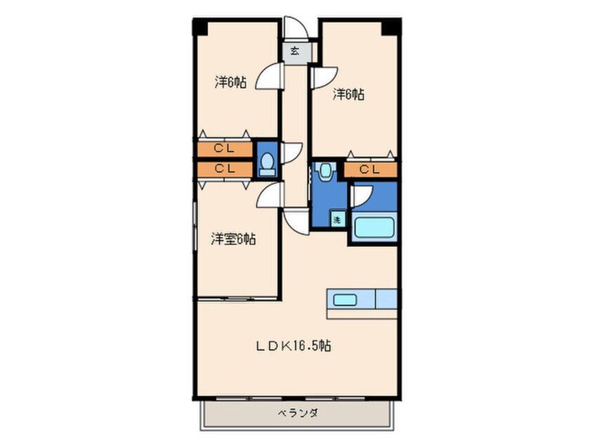 間取図 サンヒルズ今宿