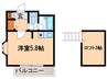 フローラ姪浜 1Rの間取り