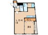 内野ビル 1LDKの間取り