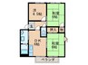 ソレム本城Ａ 3DKの間取り