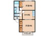 ファミ－ユ則松 2DKの間取り
