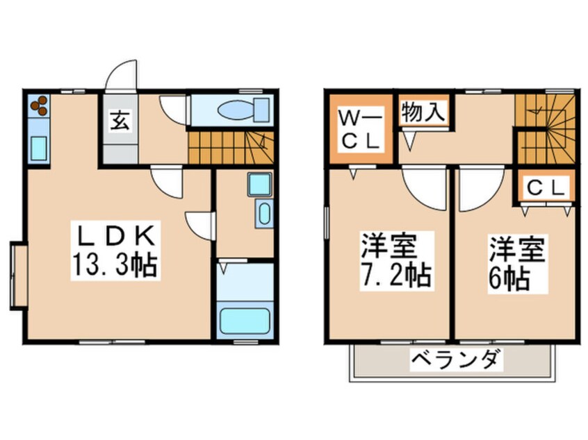 間取図 RUSSET VILLAGE 枝光 K棟