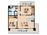クリムゾン博多Ⅱ 2LDKの間取り
