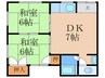 第二ハイネス松村 2DKの間取り