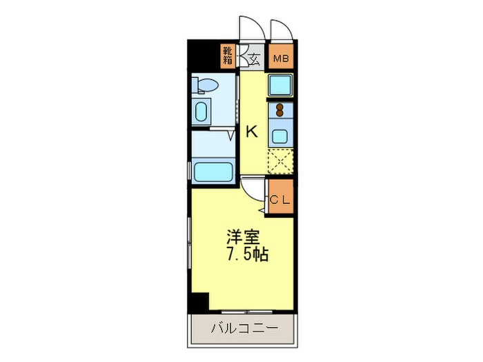 間取り図 ｴｽﾃﾑｺ-ﾄ博多駅前ｱｳﾞｪ-ﾙ(1301)