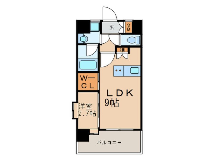 間取り図 ｴﾝｸﾚｽﾄ空港通り(801)