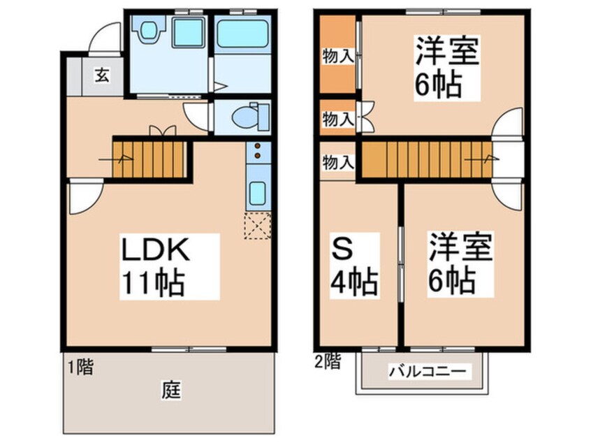 間取図 メゾネット上古賀