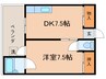 コ－ポ川本 1DKの間取り