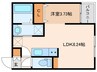 quador平尾 1LDKの間取り