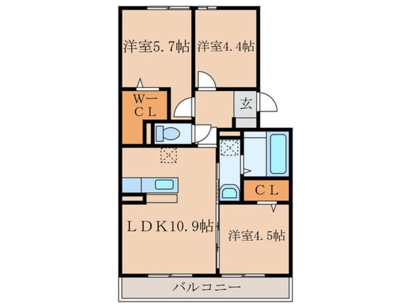 間取図 リアン　ド　ファミ－ユＢ棟