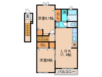 間取図 エステ－ト桜Ⅱ