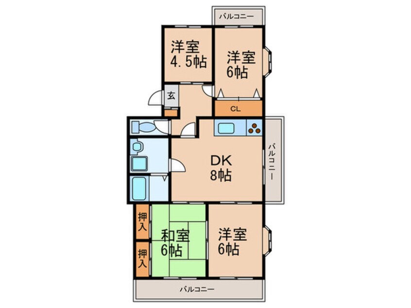 間取図 プレリュード東那珂