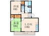クレール徳力Ⅱ 2LDKの間取り
