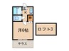サンワパレス折尾Ⅲ 1Kの間取り
