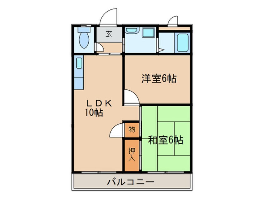 間取図 ピ－スフルおがた