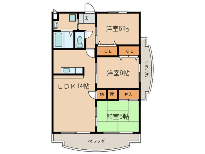 間取図 プレミール旗崎