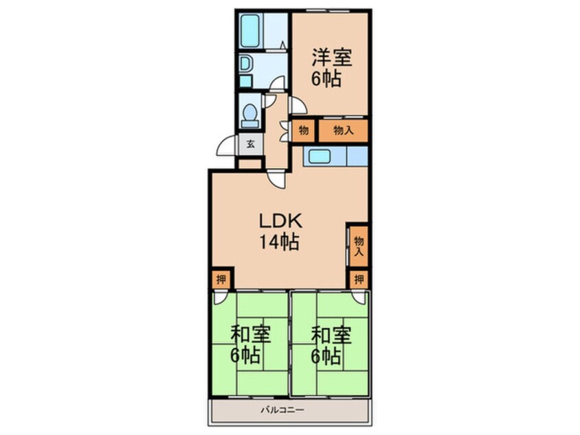 間取図 第２ｺｰﾎﾟ川頭