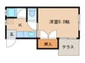 汐見オークランドハイツ 1Kの間取り