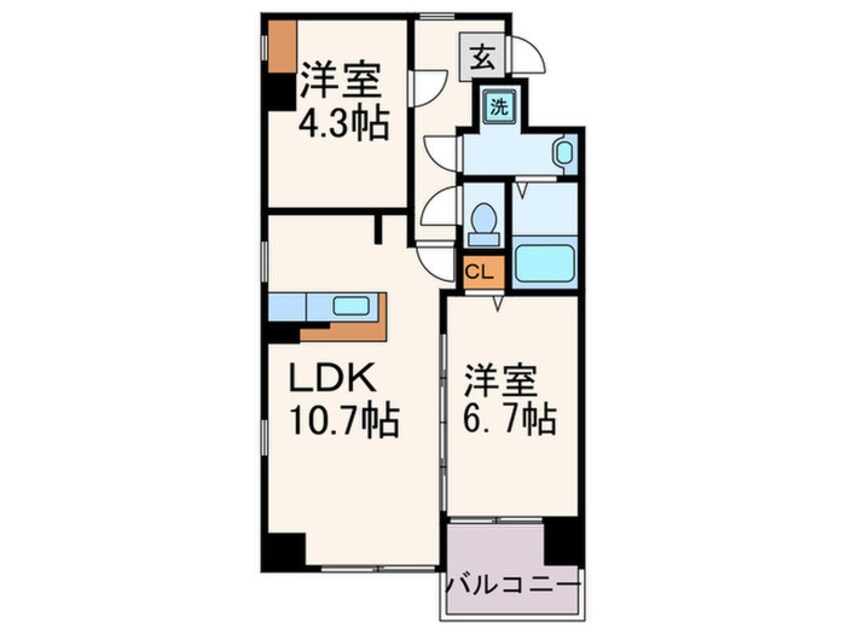 間取図 エトゥ－ル博多駅前