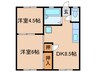 リバティ直方 2DKの間取り