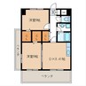 イースト フルハウス 2DKの間取り