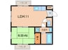 徳島コーポ 1LDKの間取り