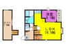 ラフィーネ笹原 1LDKの間取り