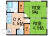 第三コーポ松本 2DKの間取り