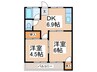 TMｺｰﾎﾟ 2DKの間取り