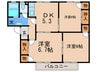 ロイヤルシェルＡ棟 3DKの間取り