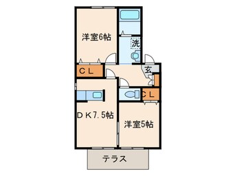 間取図 クレッシェンド黒崎公園横 Ｂ棟