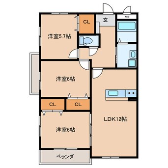 間取図 プレステージ加奈陀Ⅲ