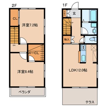 間取図 ソレアード赤間 Ｃ棟