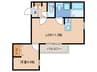 アールユー香住ヶ丘 1LDKの間取り