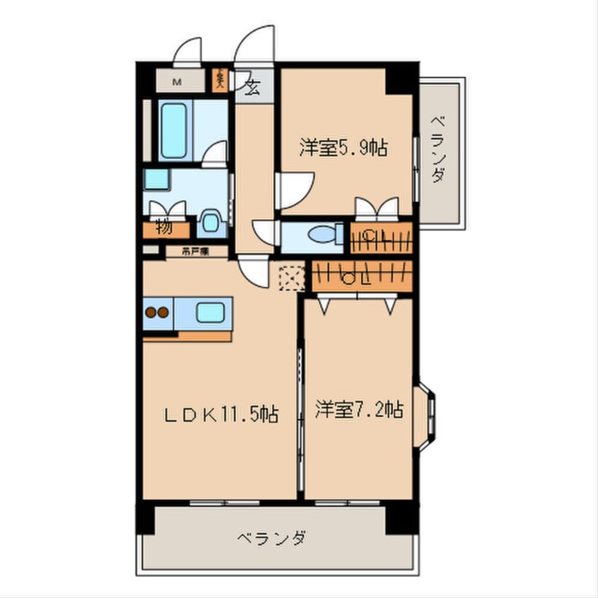 間取図 アンバーサルＭ