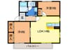 ヴィラ・フロ－ラＢ 2LDKの間取り