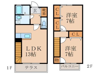 間取図 メゾネット浦田　Ｂ棟