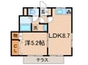 レゾン岩瀬Ⅱ 1LDKの間取り