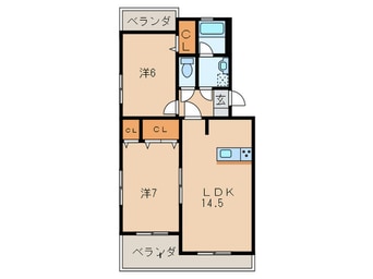 間取図 エスベランサ南小倉Ⅱ